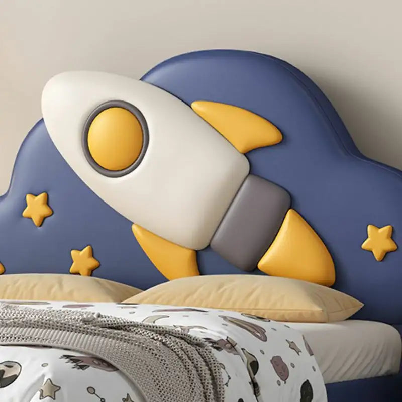 3D rocket design on navy kids bed bacchon ka bed children’s bedroom furniture