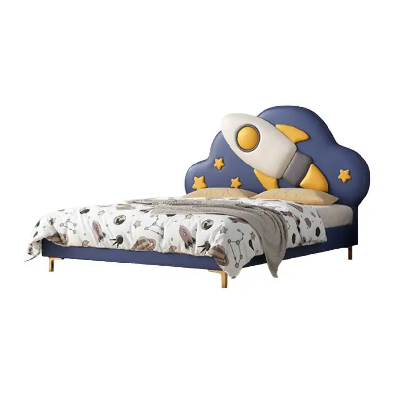 Side view of space theme bed kids bed cute beds nova fabric
