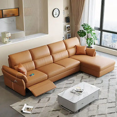 Sofa bed couch with USB port sofa cum bed design tan finish right chaise