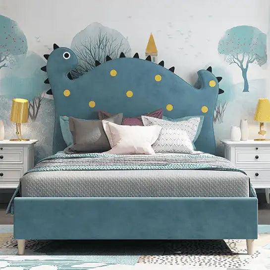 Soft blue cute beds and kids bed in nova fabric collection photo