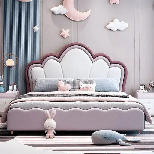 Pastel themed kids room decor – cute beds + children’s bed with mattress photo