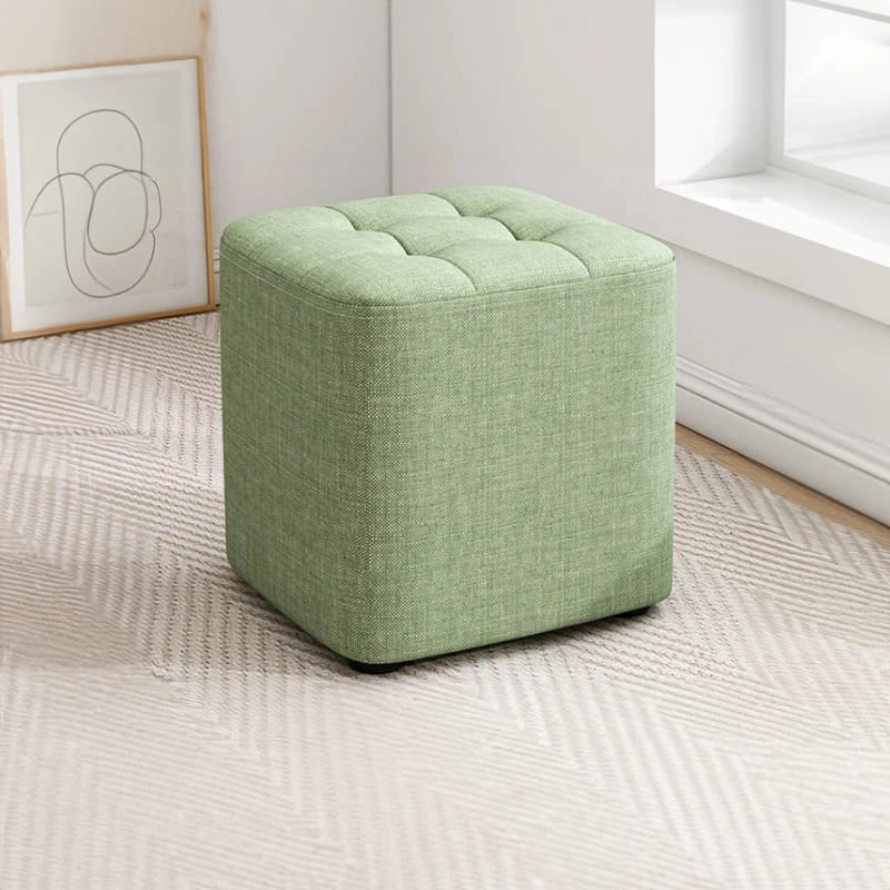 Green fabric ottoman – footstools and ottomans, pouffe ottoman – lightweight seat, tufted top