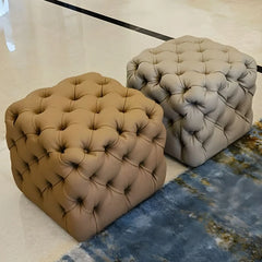 tufted leather ottoman image living room ottoman pouf design tan tone
