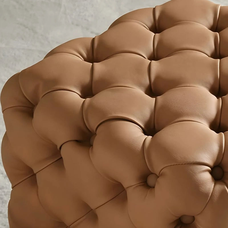 smooth leather pouffe pic pouffe ottoman ottoman seating brown leather